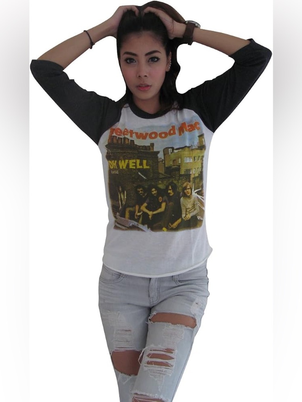 COTTON FLEETWOOD MAC RAGLAN BASEBALL TEE